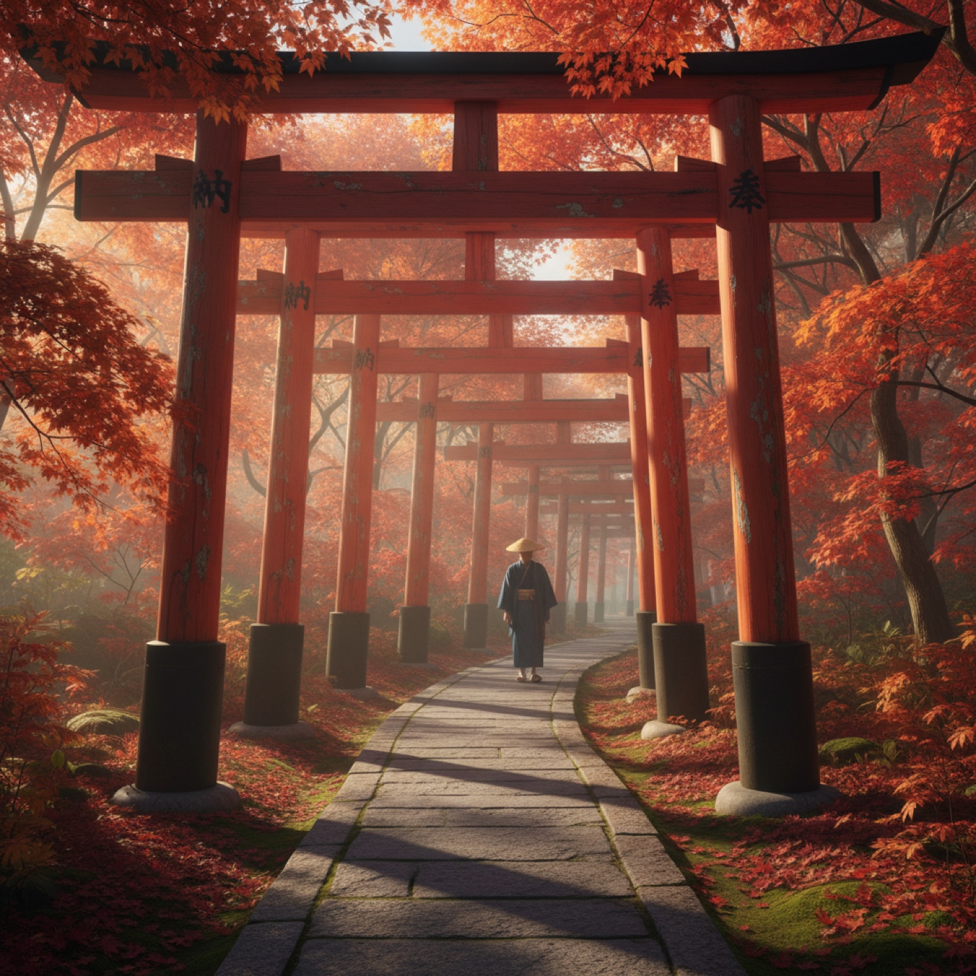 Autumn Torii Path